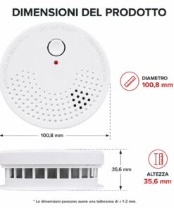 Rilevatore di Fumo Fotoelettrico TSS912A, Allarme 85 dB, Batteria 9V - ASDSHOP