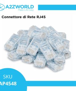 48 Pezzi Connettori RJ45 8P8C Trasparenti, Plug Ethernet a Crimpare - ASDSHOP