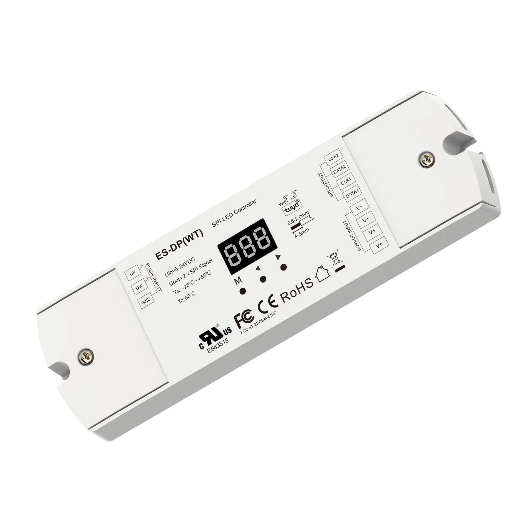 Controller Dimmer SPI Con Push Pulsante, Tuya WIFI, RF 2.4G, 5-24V 10A, 960 Pixel, Per Striscia Led Running