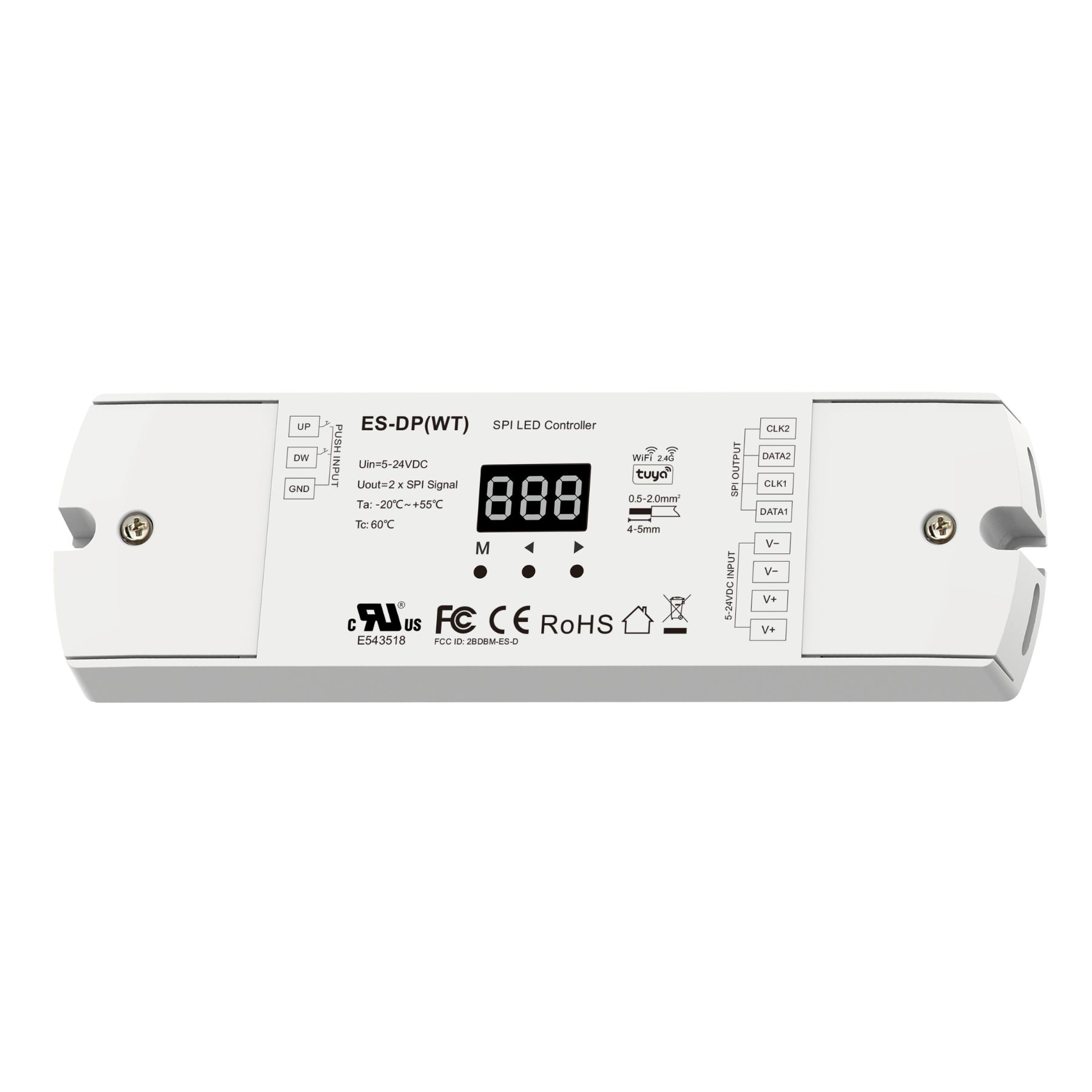 Controller Dimmer SPI Con Push Pulsante, Tuya WIFI, RF 2.4G, 5-24V 10A, 960 Pixel, Per Striscia Led Running - immagine 2