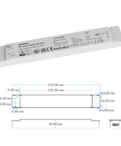 Alimentatore Dimmerabile LED 24V 150W, RF 2.4G e Push Dim per Strisce LED 310X45X30mm LN-150-24-RF - ASDSHOP