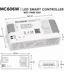 Controller LED WiFi 5 canali PWM, 12-48V, 5x10A, RGBW CCT - ASDSHOP