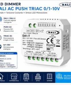 Led Dimmer DALI AC Push Triac 0/1-10V, Pulsante NO, 12V 24V 36V 48V 8A, 1 Canale Tensione Costante, per Strisce LED Monocolore - ASDSHOP