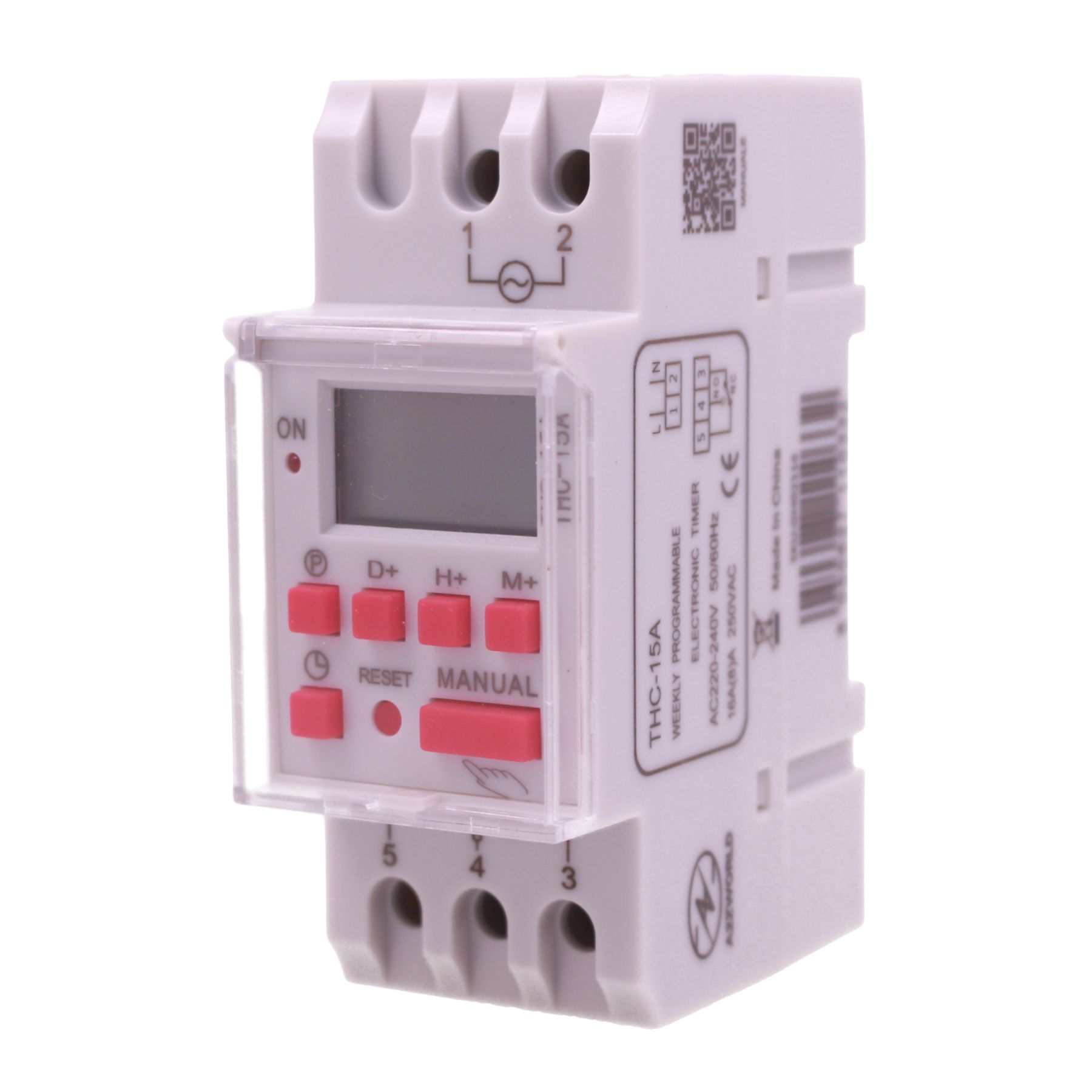 Interruttore Orario Digitale Settimanale Programmabile, Orologio Timer Modulare 2M, 16 ON/OFF, Display LCD, Funzione Impulso e Countdown, Programmatore Luci Pompa Cancello - immagine 3
