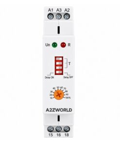 Relè Temporizzato Modulare, AC230V e DC/AC 24V 10A, Timer Delay ON o Delay OFF, Ritardo Accensione o Spegnimento, 1 Modulo Barra DIN, Tempo regolabile da 0,1s a 10 giorni - ASDSHOP