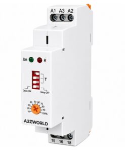 Relè Temporizzato Modulare, AC230V e DC/AC 24V 10A, Timer Delay ON o Delay OFF, Ritardo Accensione o Spegnimento, 1 Modulo Barra DIN, Tempo regolabile da 0,1s a 10 giorni - ASDSHOP