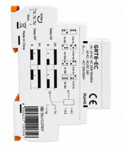 Relè Temporizzato Modulare, AC230V e DC/AC 24V 10A, Timer Delay ON o Delay OFF, Ritardo Accensione o Spegnimento, 1 Modulo Barra DIN, Tempo regolabile da 0,1s a 10 giorni - ASDSHOP