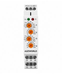 Relè Temporizzato Ciclico Asimmetrico, AC/DC 12-240V, 2 Contatti SPDT 16A, Timer Pausa Lavoro, Relay Lampeggiatore, Rele Intermittente, 1 Modulo Barra DIN - ASDSHOP