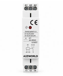 Relè Intermedio Modulare AC230V AC/DC24V, per Guida DIN, Indicatore LED, 1 Modulo, Contatti SPDT, per Automazione Quadri Elettrici (16A) - ASDSHOP