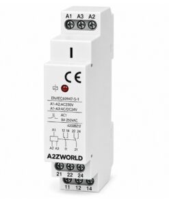 Relè Intermedio Modulare AC230V AC/DC24V, per Guida DIN, Indicatore LED, 1 Modulo, Contatti SPDT, per Automazione Quadri Elettrici (2X8A) - ASDSHOP