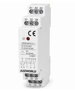 Relè Intermedio Modulare AC230V AC/DC24V, per Guida DIN, Indicatore LED, 1 Modulo, Contatti SPDT, per Automazione Quadri Elettrici (3X8A) - ASDSHOP