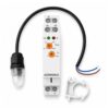 Relè Interruttore Crepuscolare Modulare, 220V 16A, Sensore Luce Esterno Incluso, Regolabile 1-10000 Lux, 1 Modulo Barra DIN - ASDSHOP