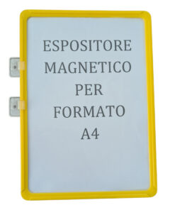 10 Pezzi di Espositore Magnetico Per Etichette A4, Cornice Arancione, Cartellini Per Magazzino e Supermercati Scaffalature, Doppia Base Magnetica, Orizontale e Verticale, Riutilizzabile - ASDSHOP