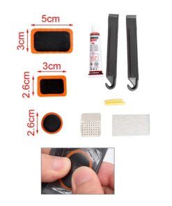 Kit Riparazione per Pneumatici Bicicletta Riparazione Camera d'Aria Bici Moto Veicoli con Pneumatici in Gomma Kit da 12 Pezzi - ASDSHOP
