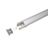 Kit Profilo Alluminio Completo Da 2 Metri Per Striscia Led, Super Larga e Alta, Dimensione 30X20mm, Larghezza Interna 25mm, 250g/m, Copertura Opale, Tappi Chiusura e Clip Fissaggio Incluso - ASDSHOP