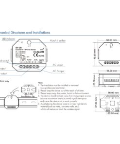 Interruttore Led Triac Dimmer Bluetooth APP Casambi, Pulsante NO, RF 2.4GHz, Per Lampada Led Dimmerabile 220V 1.5A Max 360W 0-100% - immagine 4