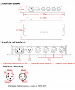 Amplificatore Distributore Segnale DMX 512 Signal Distributor 4 Canali 220V DMX124 - immagine 8