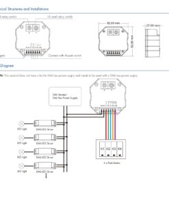 Dimmer DALI 4 Pulsanti DA-4S Master Controller DALI per LED Controllo 4 Indirizzi Scene Gruppi Broadcast Montaggio Scatola 503 - immagine 4