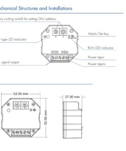 Controller RF a DALI DA-M Convertitore 2.4GHz per LED Compatibile RGB RGBW CCT Dimmer DT6 DT8 Controllo Remoto Multi Zona Alimentazione Bus DALI o 24V - immagine 4