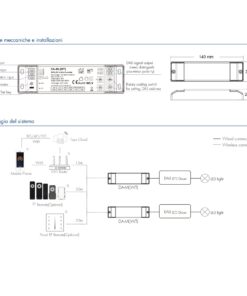 Dimmer DALI WiFi + RF 2.4GHz, Controller per DIM CCT RGB RGBW RGB+CCT, App Tuya Smart Life, Push Dim, 1 Indirizzo, Uscita 16VDC Max 150mA, Input AC220V - immagine 4