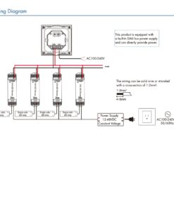 Pannello Touch Master DALI Bianco, Alimentatore Bus Integrato, 16VDC Max 100mA, 4 Zone 3 Scene 4 Indirizzi, Touch Slider, Per Dimmer DT6, 86X86mm Per Scatola 502 - immagine 5