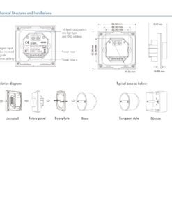 Pannello Rotary DALI WiFi Master, Bianco con Manopola, App Tuya Smart Life, RF 2.4GHz, Alimentazione Bus 16VDC o 24VDC, Per Monocolore CCT RGB RGBW RGB+CCT, 86X86mm - immagine 4