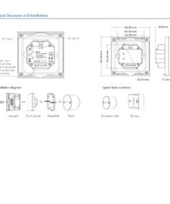Pannello Touch DALI Master WiFi con Display LCD, App Tuya Smart Life, RF 2.4GHz, 4 Scene, Monocolore CCT RGB RGBW RGB+CCT, 86X86mm - immagine 4