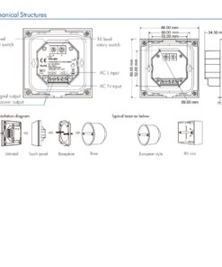 Pannello Touch Master DALI 5 Canali, Alimentatore Bus Integrato, 16VDC Max 100mA, 4 Zone 3 Scene 4 Indirizzi, Touch Slider, 5 In 1 Per DIM CCT RGB RGBW RGB+CCT, 86X86mm Per Scatola 502 - ASDSHOP
