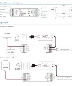 Attuatore Dimmer DALI LED 1 Canale 12-48V 15A DA1 Controller Strisce LED CV PWM DALI-2 con Push Dim Protezioni Integrate Alta Potenza 480W - immagine 4