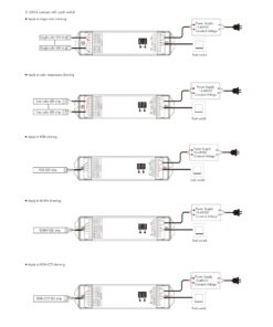 Dimmer DALI 5 Canali, 5X4A@12V/24V, 5X3A@36V/48V, Dimmerabile Con Pulsante NO, Push Dim, DALI-2, PWM, DT6 DT8 per Strisce LED Monocolore CCT RGB RGBW RGB+CCT - immagine 6