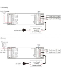 Led Dimmer DALI-2 AC Push Triac 0/1-10V, Pulsante NO, 12V 24V 36V 48V 20A, 1 Canale Tensione Costante, per Strisce LED Monocolore, V1-X - ASDSHOP