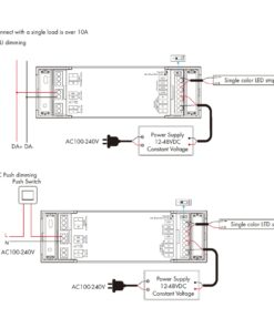 Led Dimmer DALI-2 AC Push Triac 0/1-10V, Pulsante NO, 12V 24V 36V 48V 20A, 1 Canale Tensione Costante, per Strisce LED Monocolore, V1-X - ASDSHOP