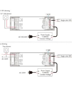 Led Dimmer DALI-2 AC Push Triac 0/1-10V, Pulsante NO, 12V 24V 36V 48V 20A, 1 Canale Tensione Costante, per Strisce LED Monocolore, V1-X - ASDSHOP