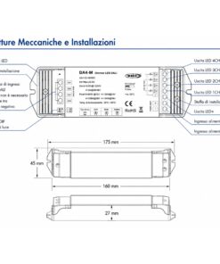Dimmer DALI 4 Canali, 4X5A@12V/24V, 4X3A@36V/48V, Dimmerabile Con Pulsante NO, Push Dim, DALI-2, PWM, 1 Indirizzo, DT6 DT8 per Strisce LED Monocolore CCT RGB RGBW - immagine 4