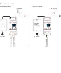 Dimmer DALI 4 Canali Guida DIN, Con Display Digitale, 4X5A@12V/24V, 4X3A@36V/48V, Dimmerabile AC Push Dim, DALI-2, PWM, 4 Indirizzi, DT6 DT8 per Strisce LED Monocolore CCT RGB RGBW - immagine 6