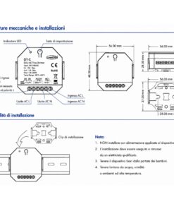 Mini Dimmer DALI TRIAC per Lampade LED Dimmerabili 220V, Taglio di Fase, Pulsante NO, DALI-2, 1 Canale 1,5A Max 360W, 56X56X37mm Per Scatola Incasso - ASDSHOP