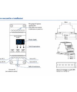 TRIAC DALI Dimmer Da Guida DIN, Con Display Digitale, Dimmerabile 220V Taglio di Fase, Pulsante NO, DALI-2, 1 Canale 1,5A Max 360W, 1 Indirizzo, Curva Lineare o Logaritmica - immagine 4