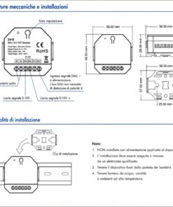 Mini Convertitore DALI a 0-10V 1-10V, Led Dimmer con Relè 10A, 1 Canale, Alimentato da Bus 16V, per Driver 0/1-10V e Luci LED Monocolore, 56X56X28mm da Incasso - immagine 4