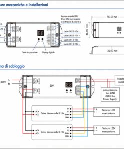 Convertitore DALI a 0-10V 1-10V, 2 Canali con Relè AC Integrato, Display Digitale, Input AC 220V, per Driver 0/1-10V e Luci LED Monocolore - immagine 4