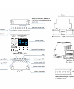 Convertitore Segnale DALI DMX512 Bidirezionale, Gateway da Guida DIN, Display Digitale, 12V 24V 36V 48V, DALI-2 - immagine 4