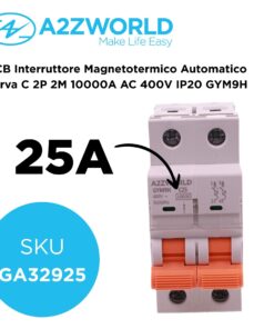MCB Interruttore Magnetotermico Automatico Curva C 2P 2M 10000A AC 400V IP20 GYM9H, Accoppiabile Con Bobina di Sgancio GA01231 GA01232, Disponibili 25A 32A 40A 63A (C25A) - ASDSHOP