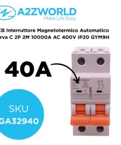 MCB Interruttore Magnetotermico Automatico Curva C 2P 2M 10000A AC 400V IP20 GYM9H, Accoppiabile Con Bobina di Sgancio GA01231 GA01232, Disponibili 25A 32A 40A 63A (C40A) - ASDSHOP