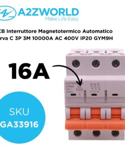 MCB Interruttore Magnetotermico Automatico Curva C 3P 3M 10000A AC 400V IP20 GYM9H, Accoppiabile Con Bobina di Sgancio GA01231 GA01232, Disponibili 16A 20A 25A 32A 40A 63A (C16A) - ASDSHOP