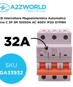 MCB Interruttore Magnetotermico Automatico Curva C 3P 3M 10000A AC 400V IP20 GYM9H, Accoppiabile Con Bobina di Sgancio GA01231 GA01232, Disponibili 16A 20A 25A 32A 40A 63A (C32A) - ASDSHOP
