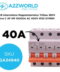 MCB Interruttore Magnetotermico Trifase 380V Curva C 4P 4M 10000A AC 400V IP20 GYM9H, Accoppiabile Con Bobina di Sgancio GA01231 GA01232, Disponibili 25A 32A 40A 63A (C40A) - ASDSHOP