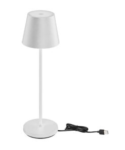 Lampada LED da Tavolo 1.5W Colore Bianco in Alluminio con caricatore Wireless e Touch Dimmerabile 3000K IP54 SKU 23445