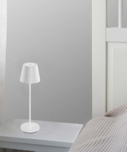Lampada LED da Tavolo 1.5W Colore Bianco in Alluminio con caricatore Wireless e Touch Dimmerabile 3000K IP54 SKU 23445 - ASDSHOP