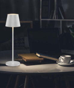 Lampada LED da Tavolo 1.5W Colore Bianco in Alluminio con caricatore Wireless e Touch Dimmerabile 3000K IP54 SKU 23445 - ASDSHOP