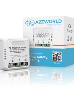 Push AC Triac Dimmer, per Lampada Led Dimmerabile Taglio di Fase, AC 220V 1A Max 150W, Regolabile 10-100%, Sincronizzabile con più Dimmer