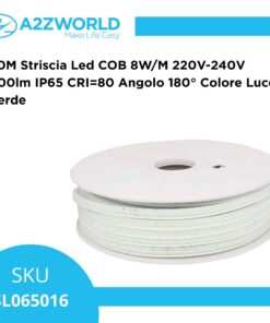 Alternative view of 50M Striscia Led COB 8W/M 220V-240V 600lm IP65 CRI=80 Angolo 180°, 9 Colori Disponibili (Verde)